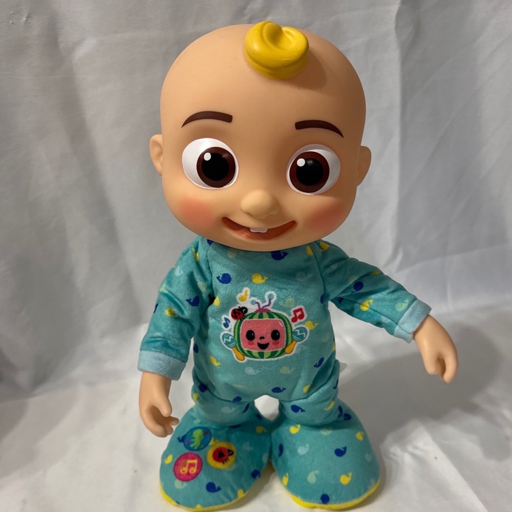 CoComelon JJ Musical Interactive Plush Doll Teal Whale Pajamas 2023 Moonbug
